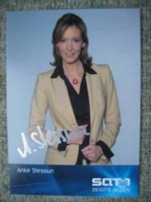 Sat1 Fernsehmoderatorin Anke Stessun - handsigniertes Autogramm!!!