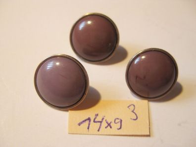 3 Kunststoffknöpfe Farbe siehe Foto 14x9mm Öse 3mm Nr 99