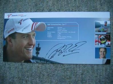 Formel 1 Toyota & DTM Star Ralf Schumacher - Autogramm!!!