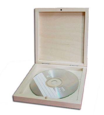 Holzbox für CD + DVD quadratische CD-Holzbox Holz-Schachtel