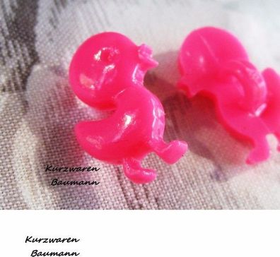 1Kunststoffkinderknopf Ente pink17x11x7mm Öse4mm Nr1135