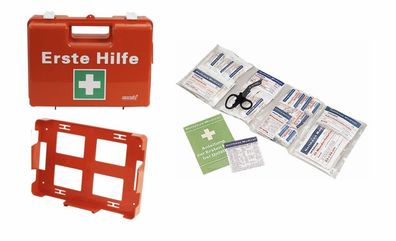Erste Hilfe Koffer Füllung DIN 13157 Betriebsverbandkasten orange Verbandskoffer