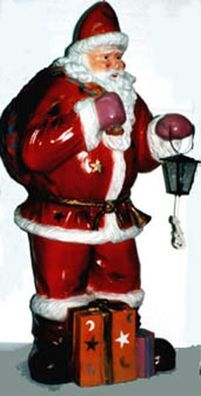 Weihnachtsmann mit Laterne lebensgroß 200cm für draußen aus GFK