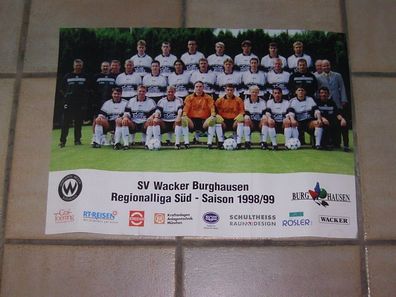 1x SV WACKER Burghausen POSTER 1998 1999 LUTZ Pfannenstiel FUßBALL