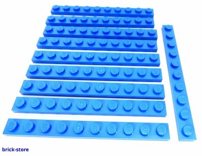10 Stück LEGO® 1x2 Fliesen Platte mit Griff blau
