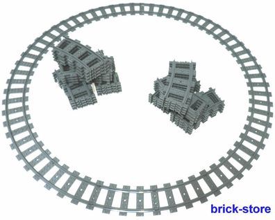 LEGO® Eisenbahn 3x Schienenkreis / 48x gebogne Schienen ( 7938,7939,60051,60052)