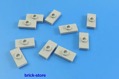 LEGO® 1x2 Platte mit Noppen hellgrau / 10 Stück