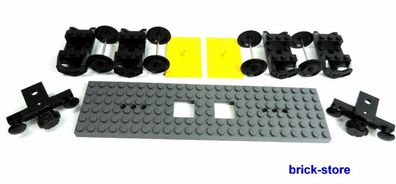 LEGO® Eisenbahn / ZUG Waggon Set / 6x24 dunkelgraue platte/ 2x Puffer,4x Achsen
