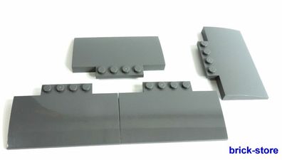 LEGO® 60050 / ca. 4x8 x1 Dachstein dunkelgrau/ grau mit 1x4 Halterung / 4 Stück
