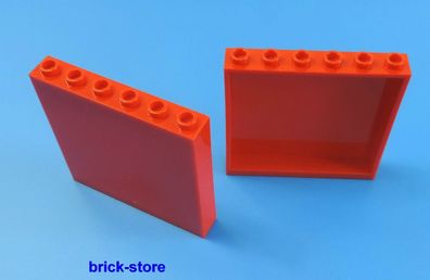LEGO® 1x6x5 Panele rot / Fenster / Wand / Säule / 2 Stück