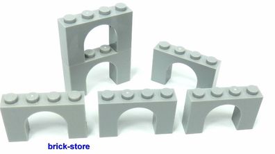 LEGO® hellgraue 1x4x3 Bogensteine / Brückensteine / 6 Stück