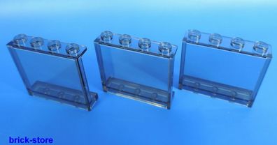 LEGO® 1x4x3 Fenster / Glas transparent rauch / 3 Stück