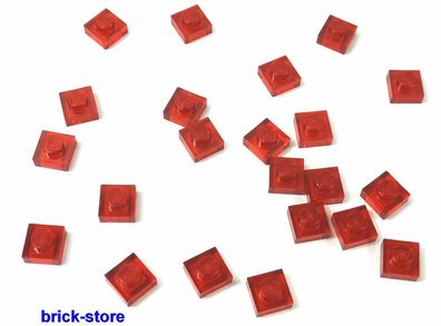 LEGO® klar rote / 1x1 x0.33 Platten / 20 Stück