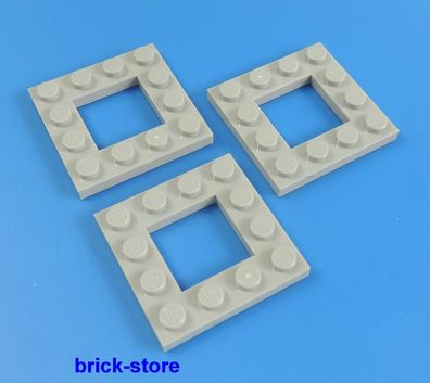 LEGO® / 4x4 Platten hellgrau mit loch / 3 Stück
