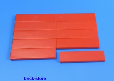 LEGO® 1x4 Fliesen rot / 10 Stück