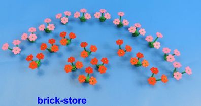 LEGO® Blumen / Pflanzen / 20 Stück 10 rosa / 10 rote Blumen