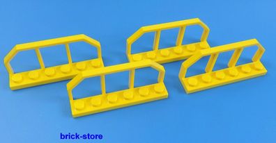 LEGO® Eisenbahn / train 1x6 gelb / Waggon Gitter Zaun / 4 Stück