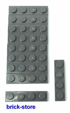 LEGO® / 1x4 Platten dunkelgrau / 10 Stück