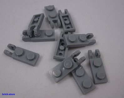 Lego / hellgraue / 1x2 Platte vertikal horizontal Clip / 10 Stück