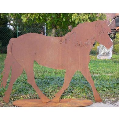 Pferd XXL 130x100cm Pony Edelrost Rost Metall Figur Rostfiguren Rostfigur Tier