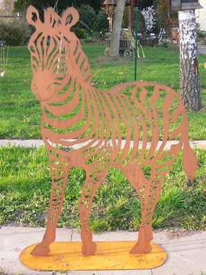 Zebra Afrika 150x95cm Edelrost Rost Metall Figur Rostfiguren Rostfigur Zoo Tiere