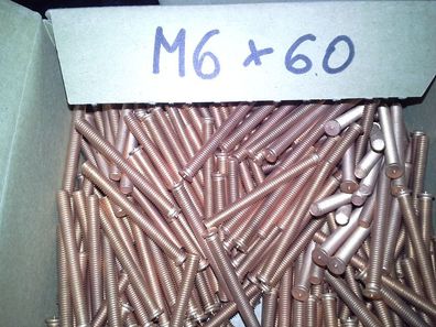 Schweißbolzen M6 Stahl (St 37 verk.) ISO13918 Spitzenzündung, Gewindebolzen 10 Stk