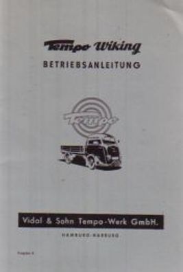 Betriebsanleitung Tempo Wiking Lieferwagen, 2-Zyl. 2-takt, 17 PS