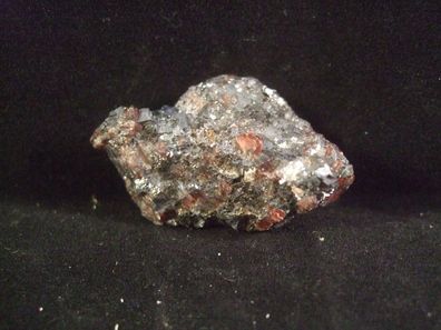 Rhodonit auf Galenit Australien Rohstein -Mineralien-Edelsteine-Rohmineralien-