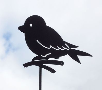 SPATZ AUF ZWEIG Vogel Vögel Rost Edelrost Gartendeko Gartenstecker Dekoration