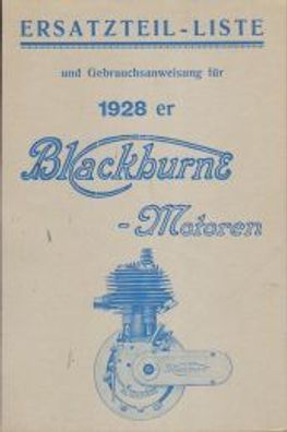 Ersatzteilliste & Bedienungsanleitung Blackburne Motoren, Modelle 1928: 175/300 ccm