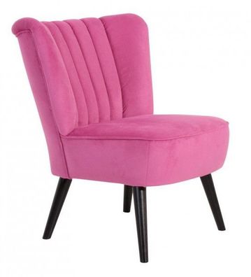 Sessel Sitzmöbel pink Stoff samtig Velours Schlangenhaut-Optik Kedernaht