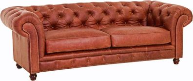 Sofa Couch 2,5-sitzig Ledersofa Leder vintage cognac old england klassisch