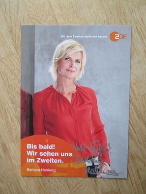 ZDF Fernsehmoderatorin Barbara Hahlweg - handsigniertes Autogramm!!!