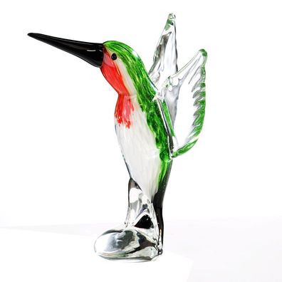 Glasskulptur Kolibri H24cm Glas Skulptur Figur Dekofigur Dekoration Vogel Tier