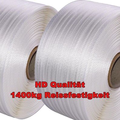 4 Rollen Umreifungsband Textil gewebt 25 mm 500 m 1000 KG Band Textilband Kern 7 
