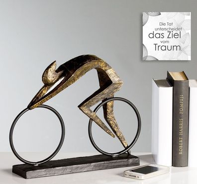 Skulptur RACER bronze optik Rennradfahrer Radfahrer Rennrad Fahrrad Dekoration