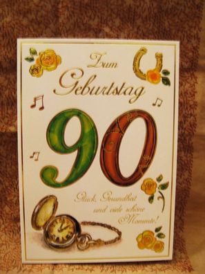 1Glückwunschkarte : Zum 90. Geburtstag Nr 1