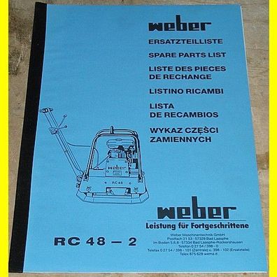 Weber Rüttelplatte RC48-2 Ersatzteilliste