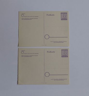 2 x Ganzsachenkarte 6 Pf Deutsche Post