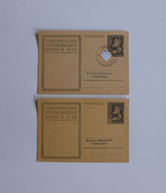 2 x Ganzsachenkarte 6 + 4 Pf Deutsches Reich Sonderstempel Berlin 10 Jahre ..