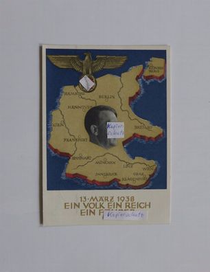 Ganzsachenkarte 6 Pf Deutsches Reich 13. März 1938, gelaufen Lengenfeld