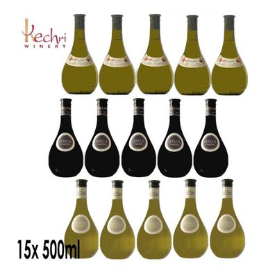 Kechri Wein Probierset 15x 500ml Retsina Kechribari und Genesis Rot- und Weißwein