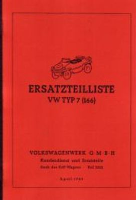 Ersatzteilliste VW Schwimmwagen Typ P166, Oldtimer