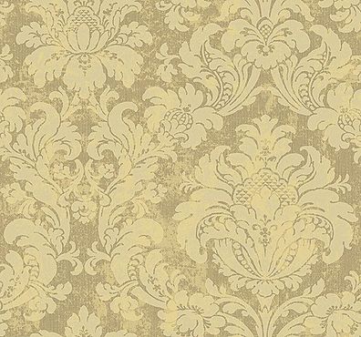 Tapete, Designtapete, Ornamente, floral, blattgold, hellbraun, glänzend, Luxus