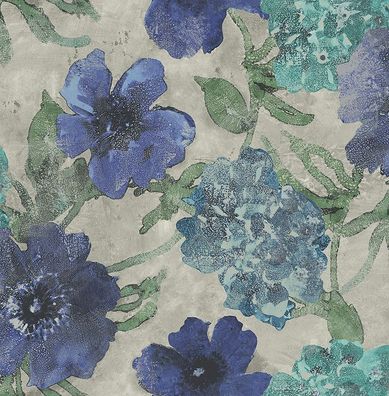Tapete, Designtapete, Glanz, metallic, floral, Silber, Grün, Türkis, Blau, Lila