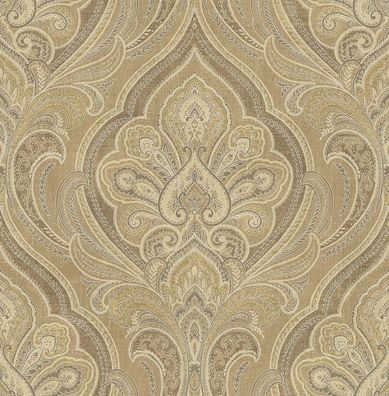 Tapete, Designtapete, Paisley, Gold, Mokka, Macchiato, Cappuccino, luxuriös