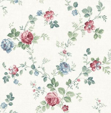 Tapete, Designtapete, floral, klassisch, Landhaus, Schimmer, Navy, Blau, edel