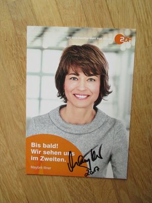 ZDF Fernsehmoderatorin Maybrit Illner - handsigniertes Autogramm!!!