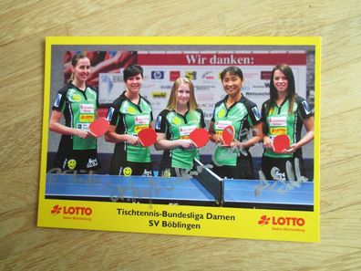 Tischtennis Bundesliga SV Böblingen - 5 rare, handsignierte Autogramme!!!