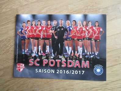 Volleyball Bundesliga SC Potsdam Saison 16/17 - Mannschaftskarte ohne Unterschriften!